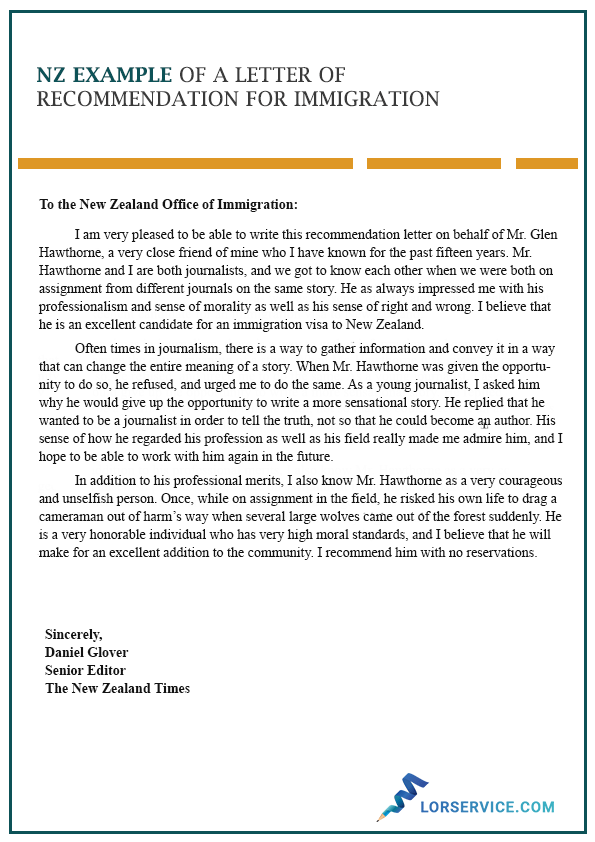 What is the reference letter sample for New Zealand skilled immigration? Quora