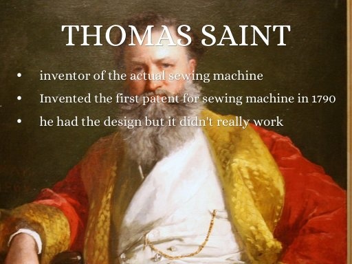 Who is the first person invented the sewing machine? Quora