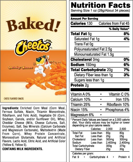 34 Hot Cheetos Nutrition Facts Label Labels Database 2020