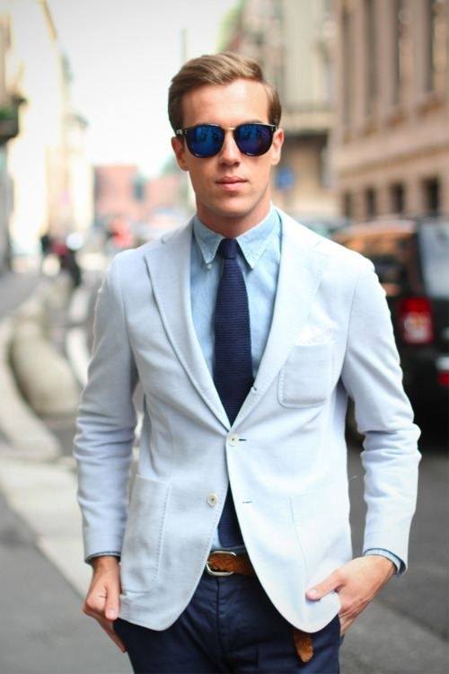 Should I wear blue shirt under white blazer with brownish pant? Quora