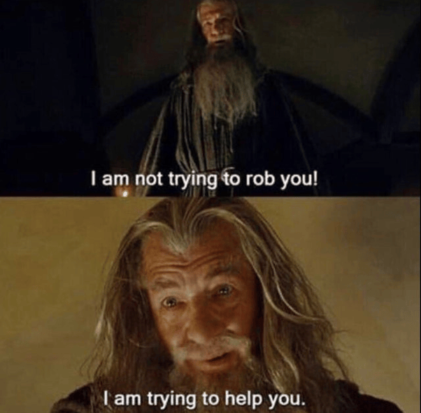What mysterious power did Gandalf convey in Bilbo’s apartment before