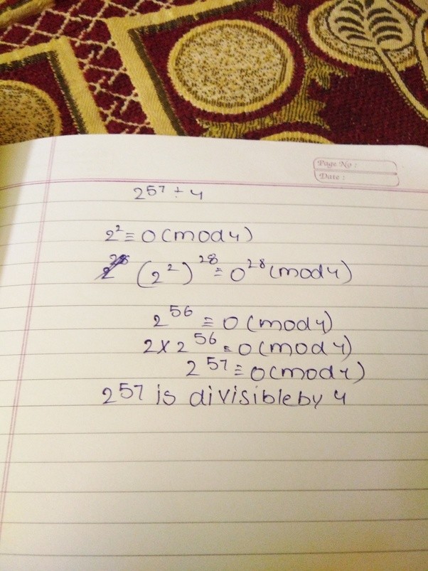 How is 2^57 divisible by 4? Quora