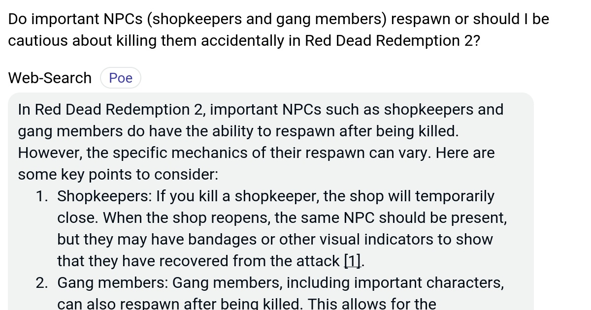 Do important NPCs and gang members) respawn or should I be