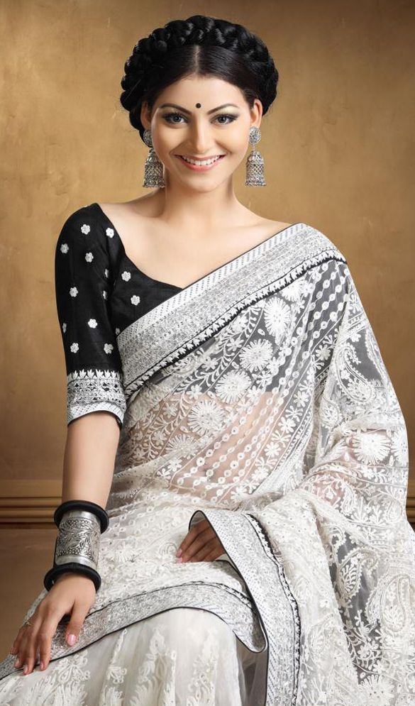 Which colour saree ll suit for black colour blouse? Quora
