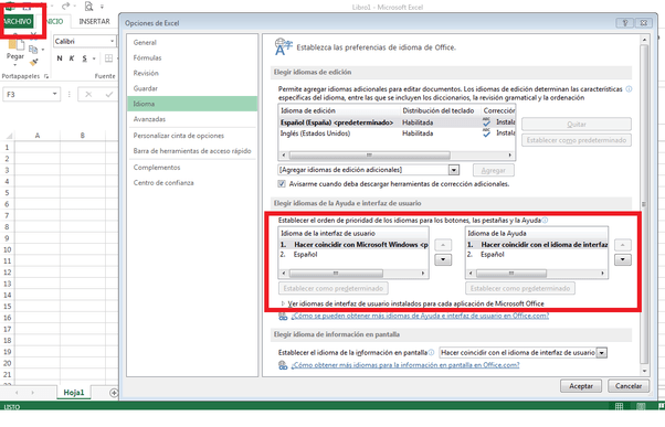 How to change the language on MS excel from English to Spanish Quora