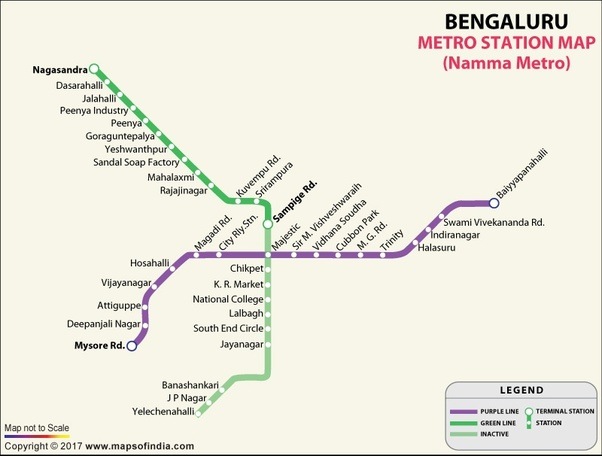 Does Bangalore Metro train run between majestic and Malleswaram? Quora