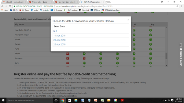 How many days prior do I need to book my IELTS exam? Quora