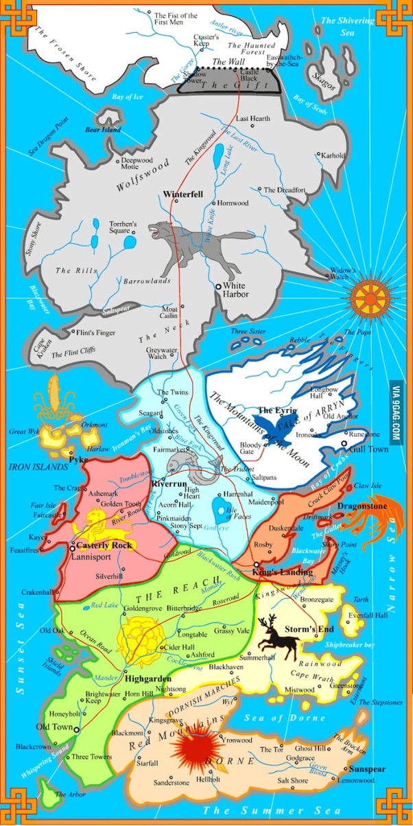 Map Of The North Westeros Where can I find a political map of Westeros? Quora