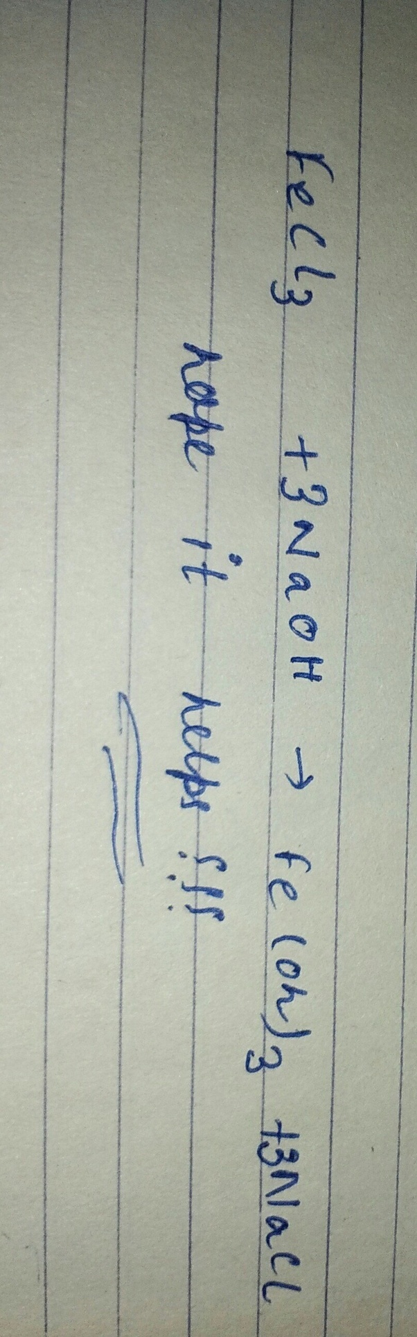 How to balance fecl3+naoh=fe(oh) 3+nacl Quora