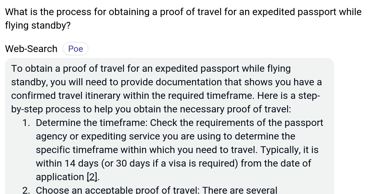 What is the process for obtaining a proof of travel for an expedited