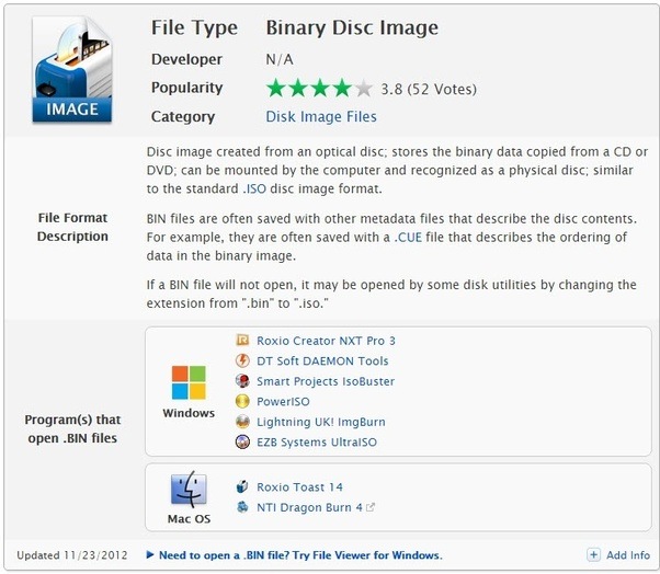 Is there anything similar to PowerISO that's free an can extract .BIN