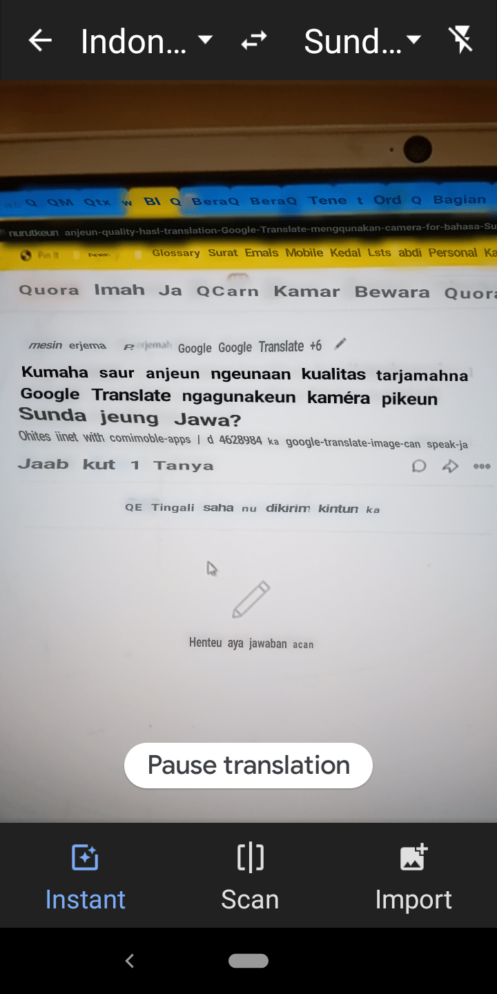 Bagaimana menurutmu kualitas hasil terjemahan Google Translate menggunakan  kamera untuk bahasa Sunda dan Jawa? - Quora