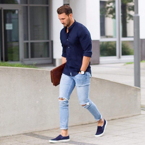 How to match a blue shirt with blue jeans Quora
