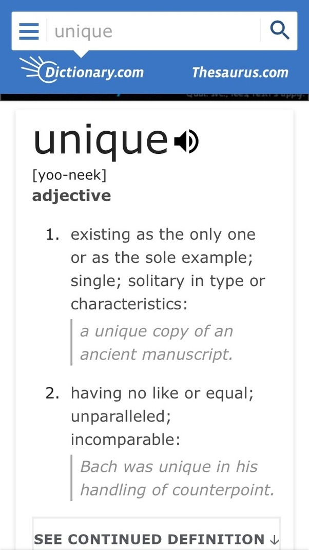 What does it mean when your people call you unique? Quora