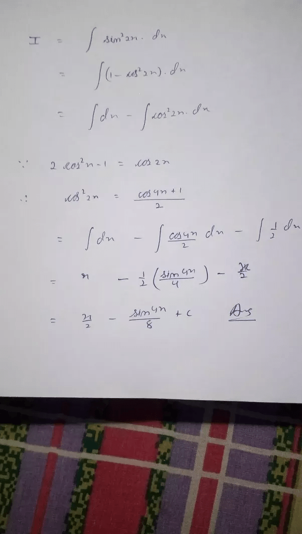 What is the integration of (sinx)^2? Quora