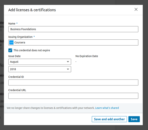 How to add my Coursera certificate to my LinkedIn Quora
