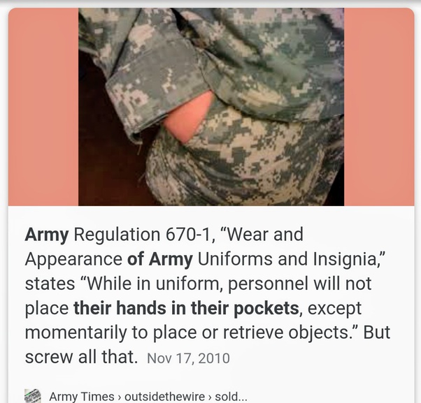 Why do special forces soldiers keep their hands in their pockets? Quora
