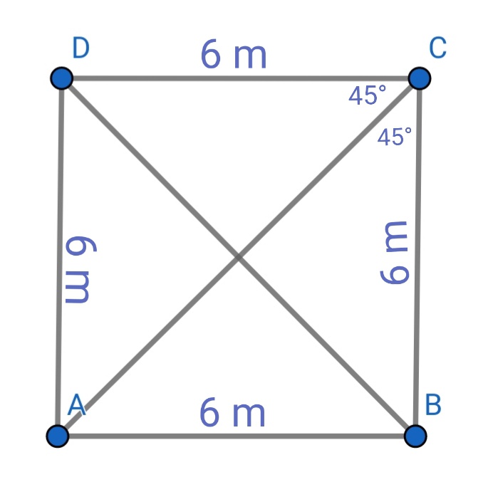 Berapakah diagonal persegi yang panjang sisinya 6 m? - Quora