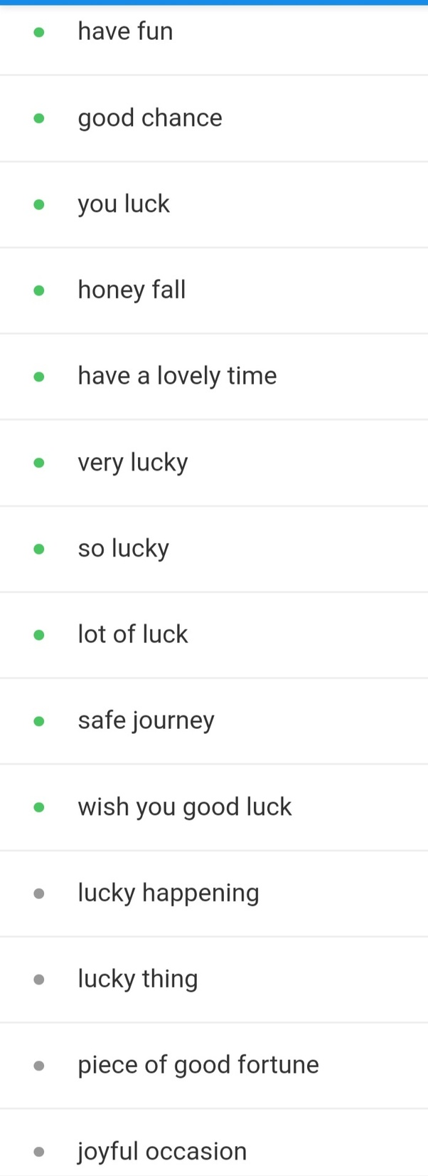 What are some alternative words or phrases instead of 'good luck' which
