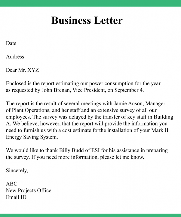 What is the correct format for writing business letters? Quora