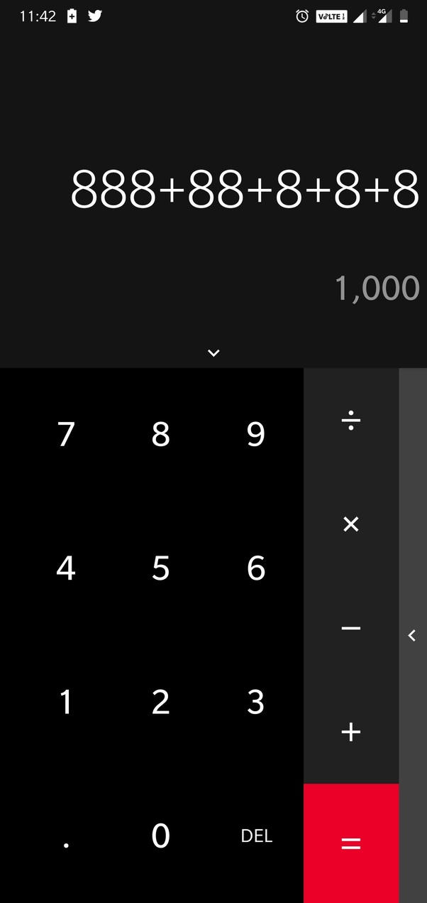 Using only addition, how can you use eight '8's to get 1,000? Quora