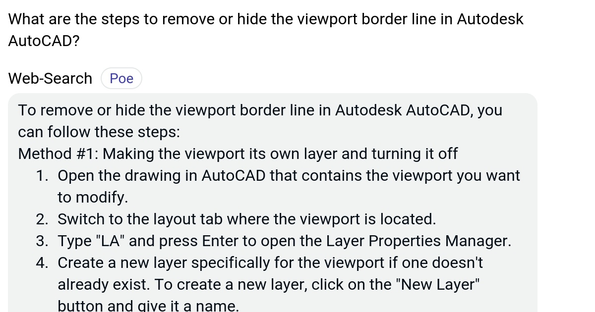 What are the steps to remove or hide the viewport border line in