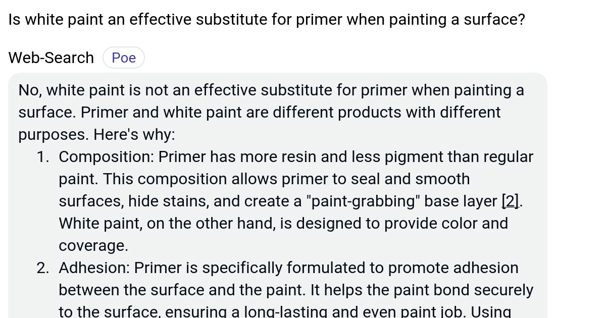 Is white paint an effective substitute for primer when painting a
