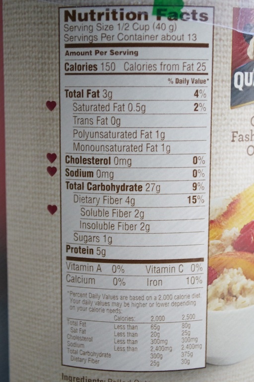 30 Nutrition Label Oatmeal Labels Information List
