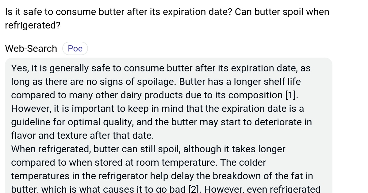 Is it safe to consume butter after its expiration date? Can butter