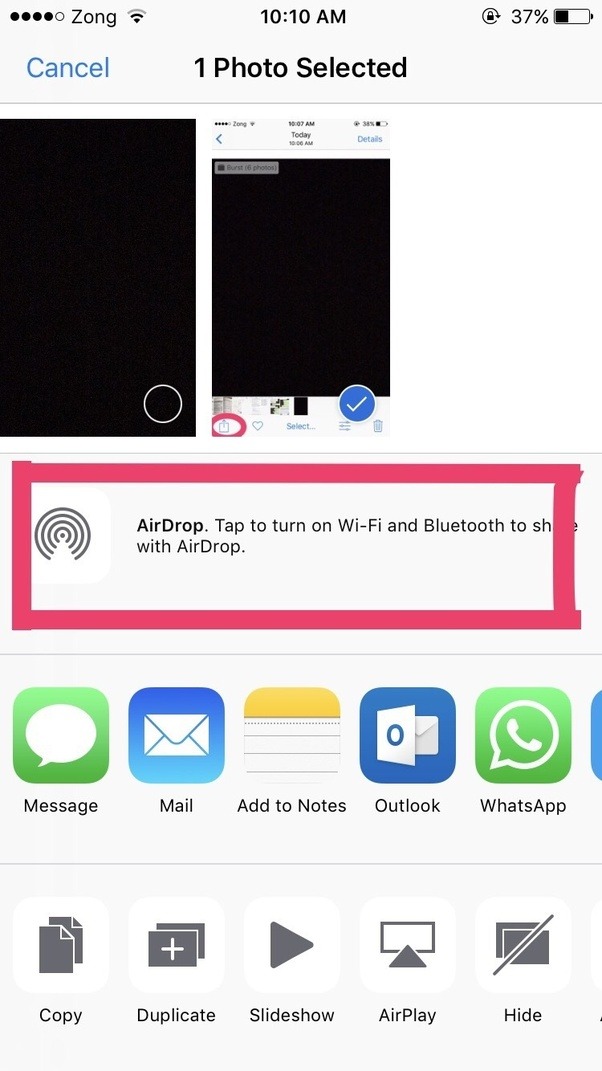 Is there a way to transfer burst photos from an iPhone to an iPad so I