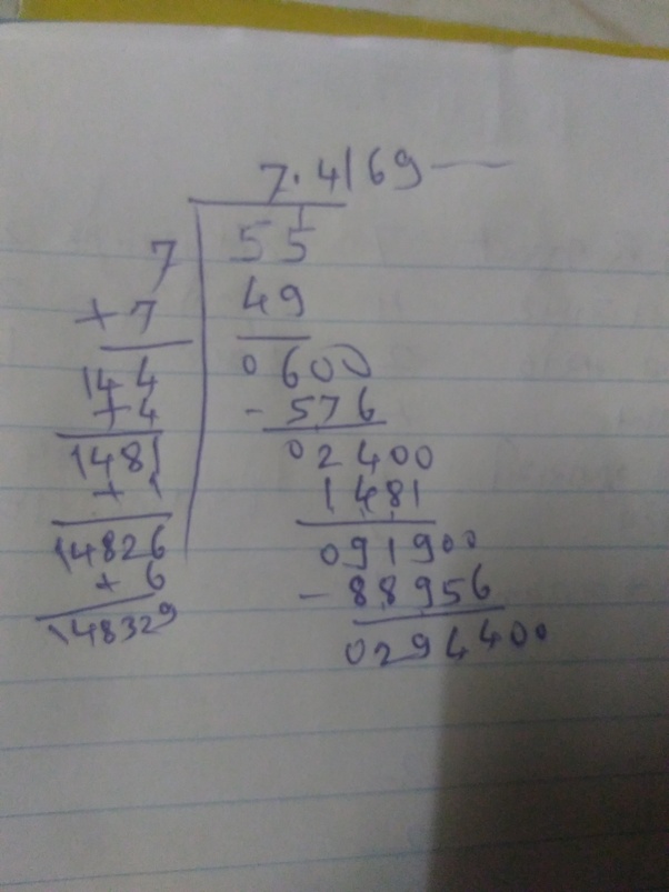 Can you find the square root of 55 without using a calculator? Can you