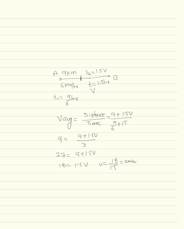 Max completes his journey at an average speed of 9 km per