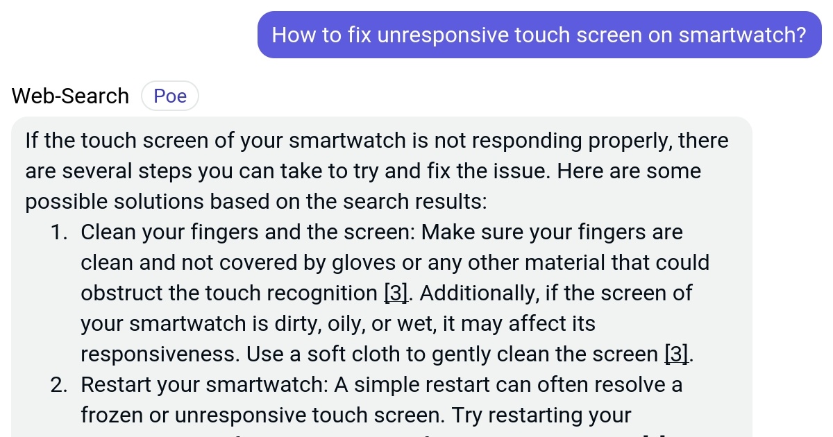 How to fix unresponsive touch screen on smartwatch? Poe
