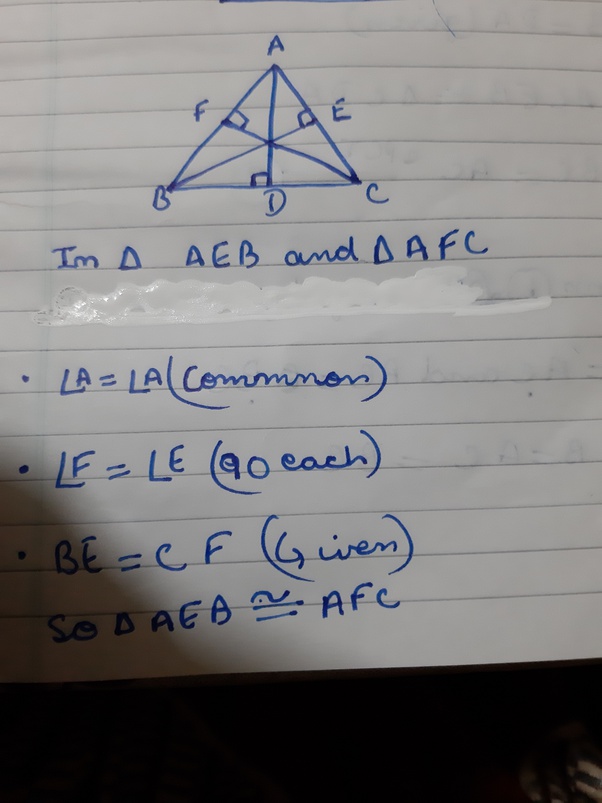 If the altitudes of a triangle are equal prove that it is an