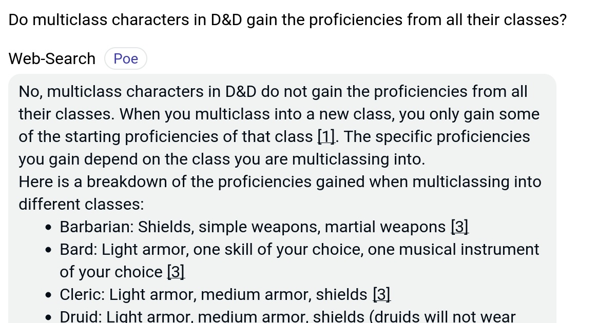 Do multiclass characters in D&D gain the proficiencies from all their