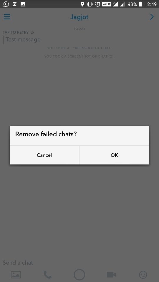 How to delete a private message which failed to send on Snapchat Quora