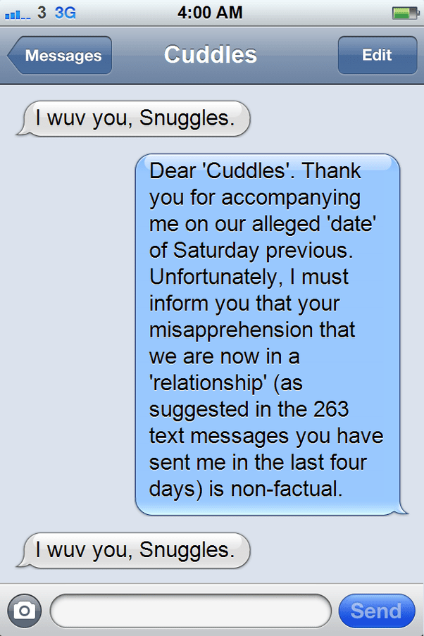 What are the most awkward text messages you can send to someone after
