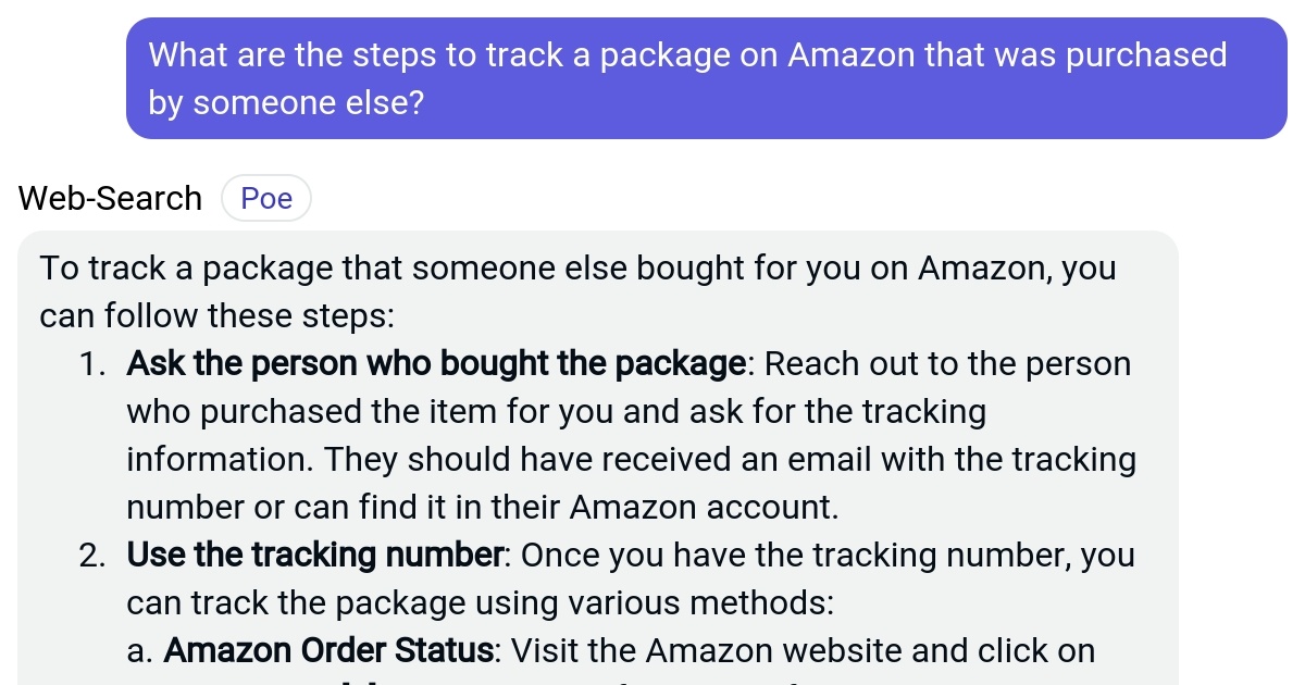 What are the steps to track a package on Amazon that was purchased by