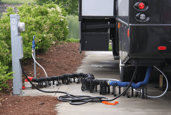How is water, electricity, and sewer hooked up to an RV? Quora