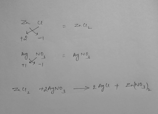 What is the balanced equation of zinc chloride and silver nitrate? How