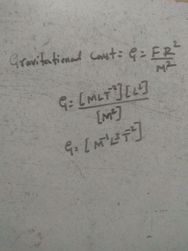 What is the dimensional formula for gravitational constant