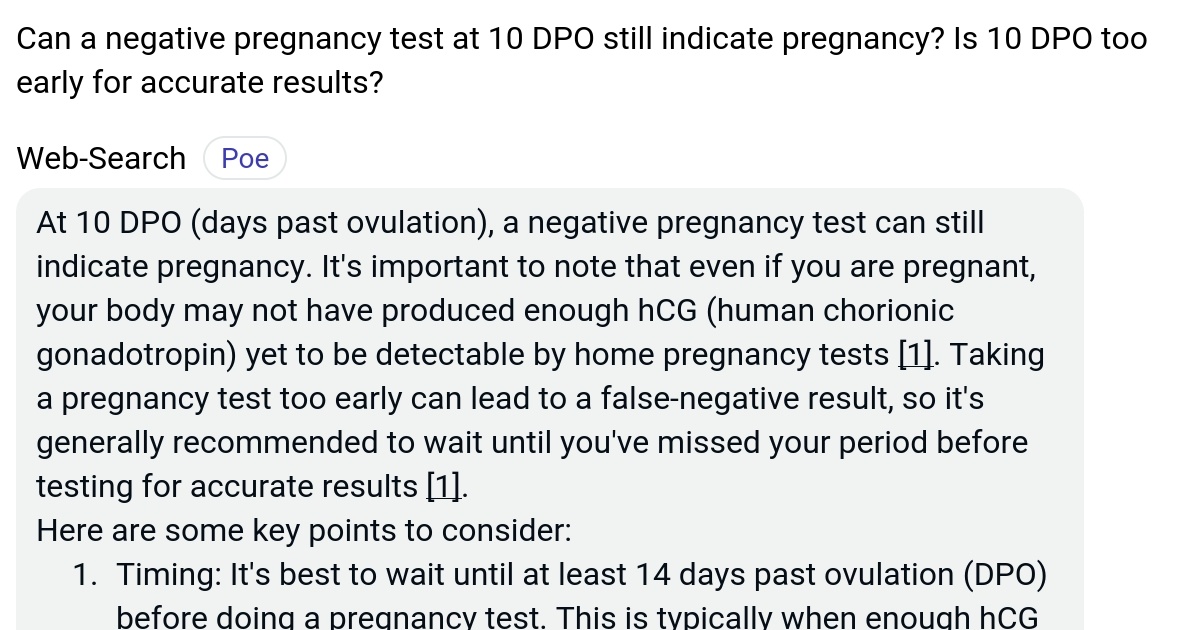 Can a negative pregnancy test at 10 DPO still indicate pregnancy? Is 10