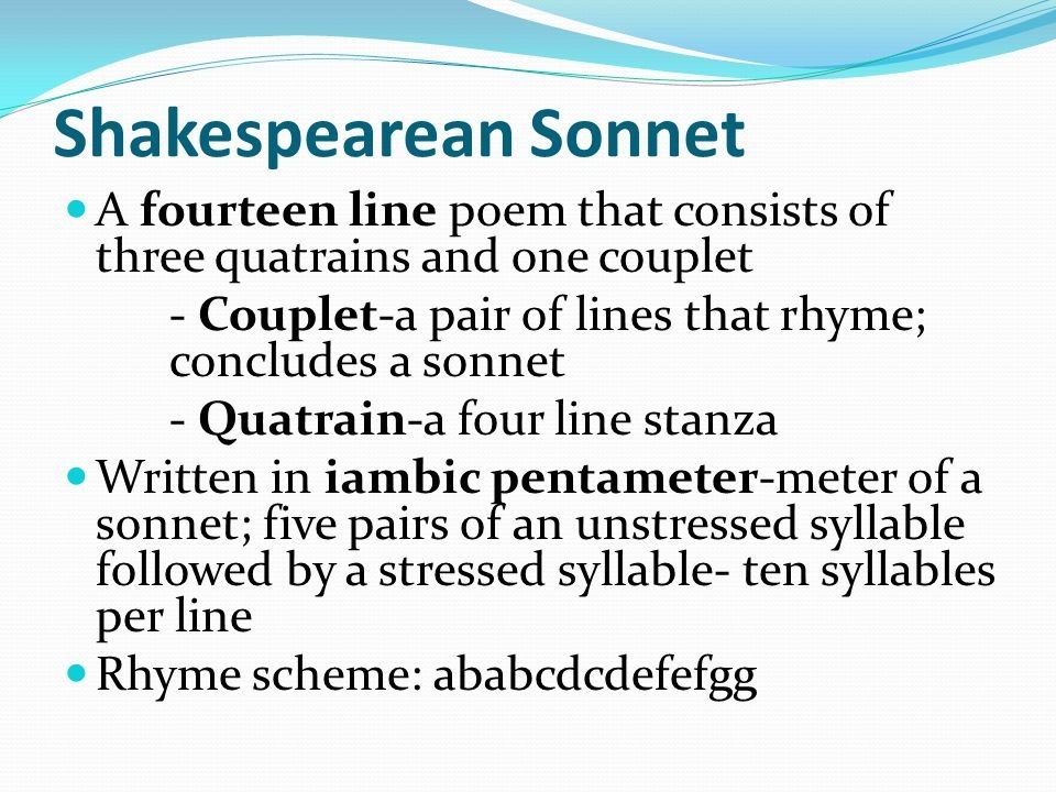 Poem With Ten Syllables In Each Line