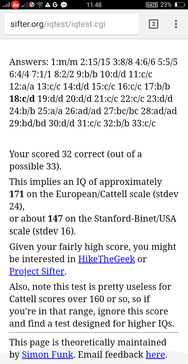 For those of you who are intellectually gifted, what did you score on