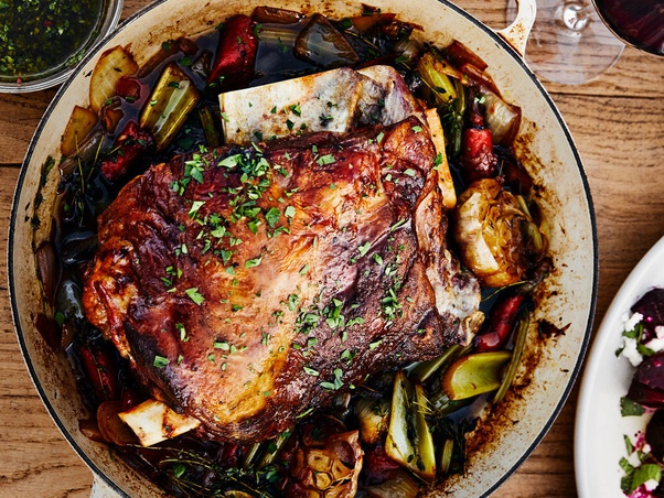 How to achieve falloffthebone lamb with browned bits in oven