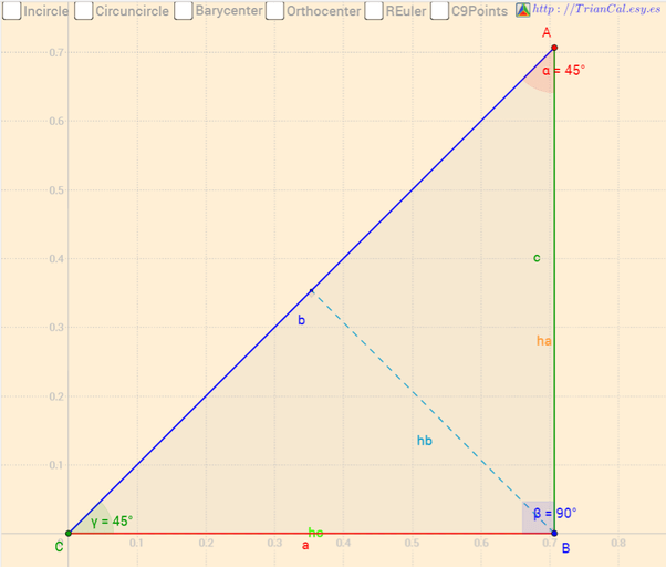 In ABC if AB=BC and angle B=90, then what is the value of Sin A? Quora