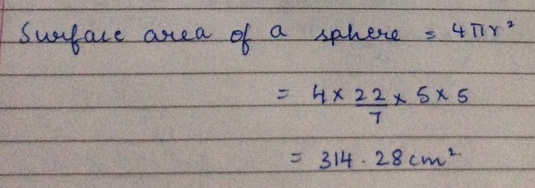 If a solid sphere of radius 10 cms is moulded into 8 spherical solid
