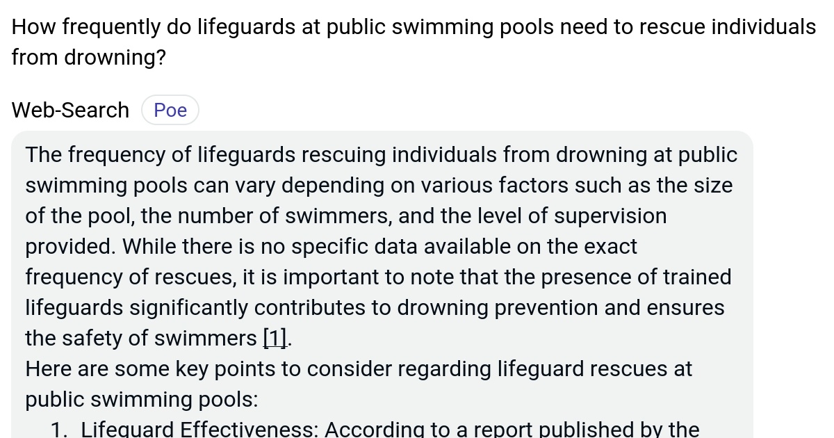 How frequently do lifeguards at public swimming pools need to rescue