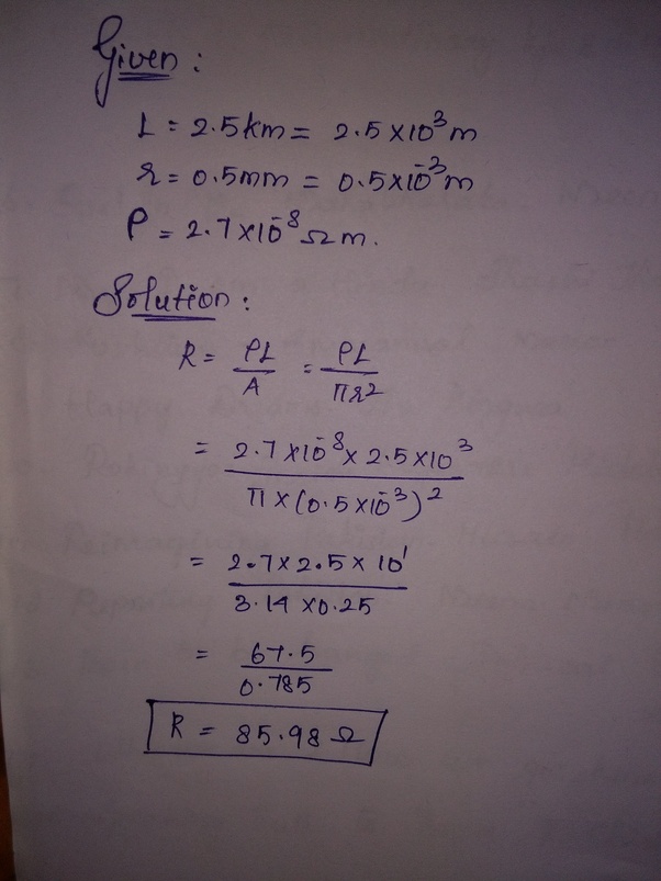What is the resistance of 2.5 km long aluminum wire with a radius of 0