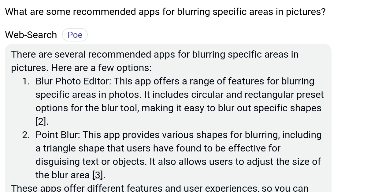 What are some apps for blurring specific areas in pictures